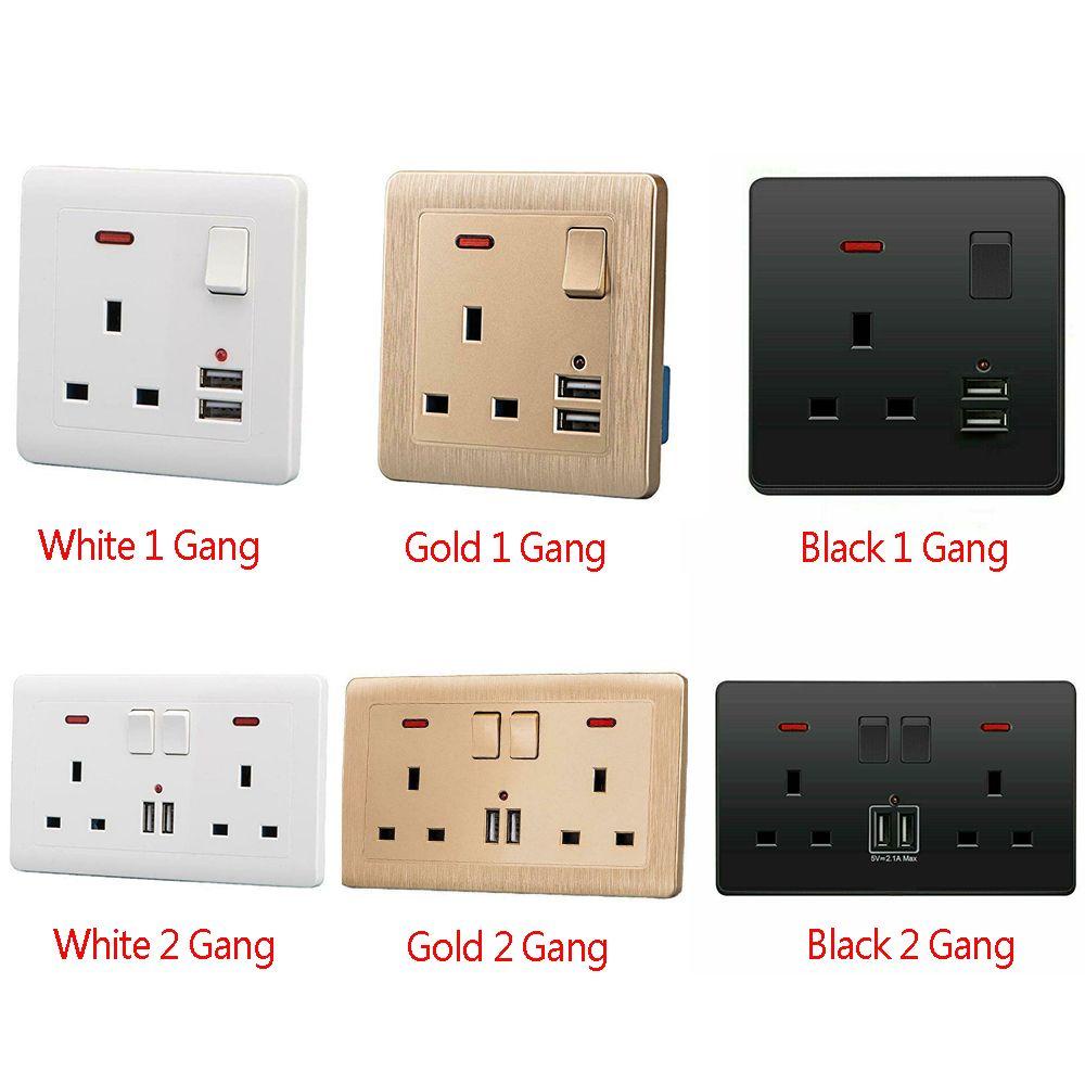 Ổ Cắm Điện USB Tiêu Chuẩn UK Có Đèn LED Hiển Thị 1 Mới