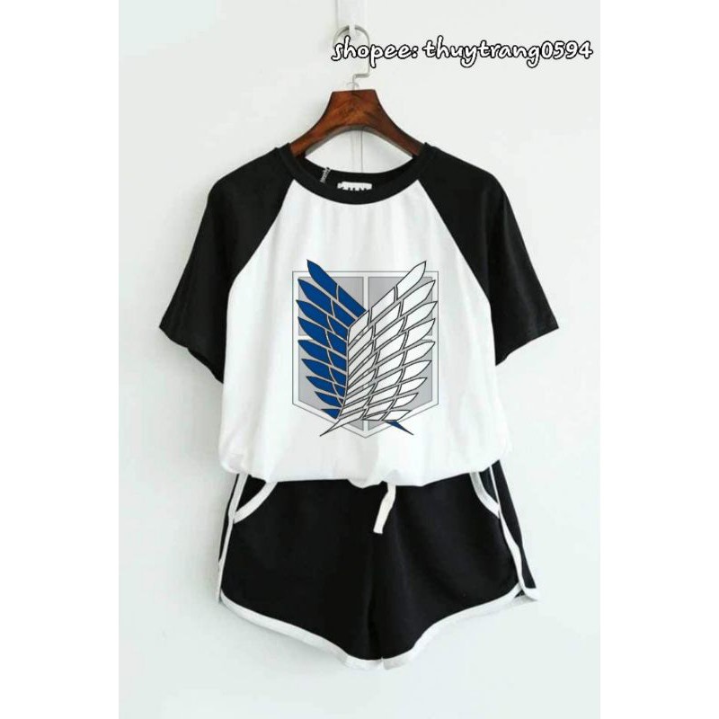 Set Áo Quần Anime Attack On Titan [ IN THEO YÊU CẦU]
