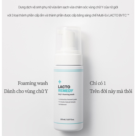Dung dịch vệ sinh phụ nữ MEDION Lacto Remedy Lady'S Foaming Wash 150ml Gomimall