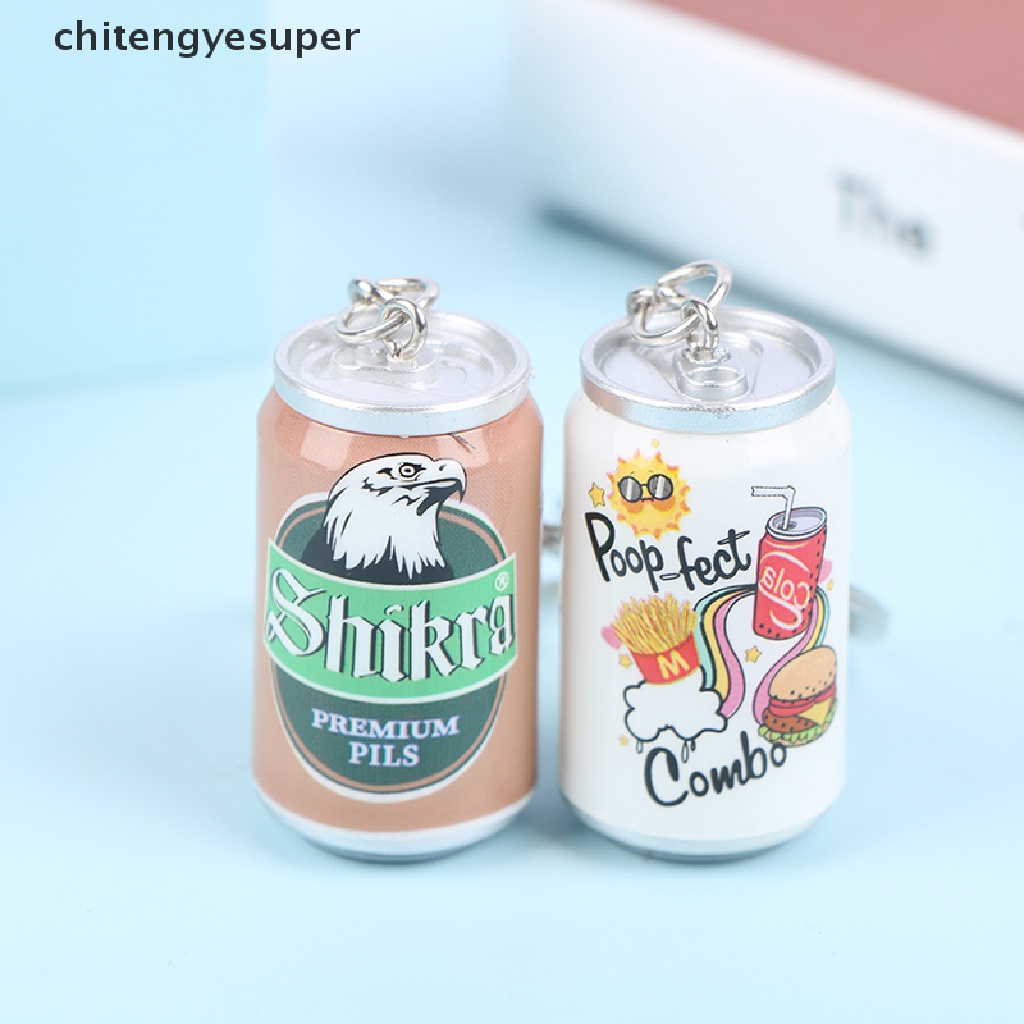Chitengyesuper Simulation Canned Beer Keychain Boy Men Beer Can Keyring Trinket Couples Cool CGS