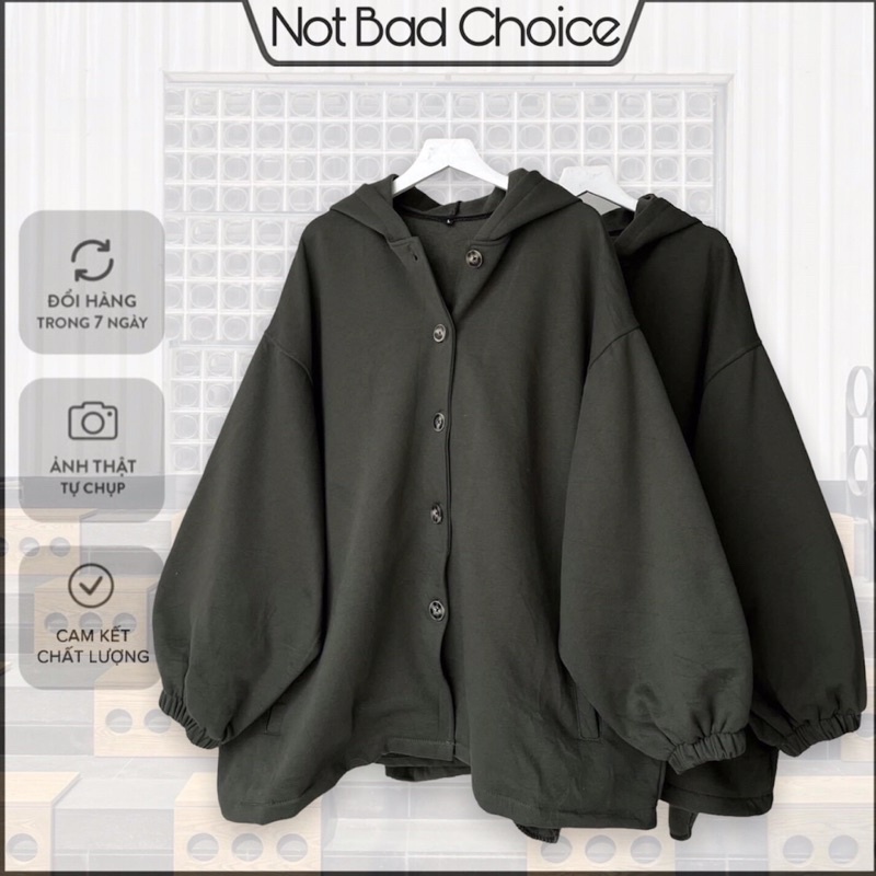 Áo Khoác Nỉ Unisex NÚT CÀI TRÒN ulzzang NBC