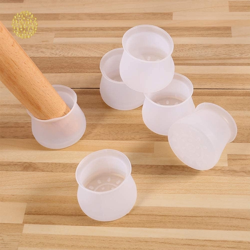 Set 4 miếng bọc chân bàn ghế chống trượt bằng silicon 25-29mm