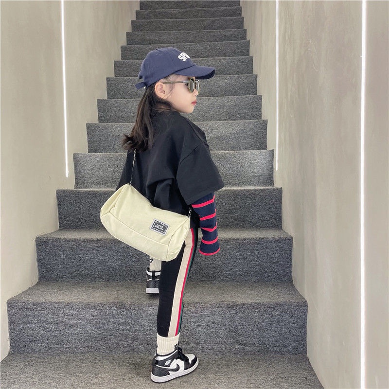 Túi Đeo Chéo Vai Bằng Vải Canvas Phong Cách Hàn Quốc Mới Dành Cho Bé Trai