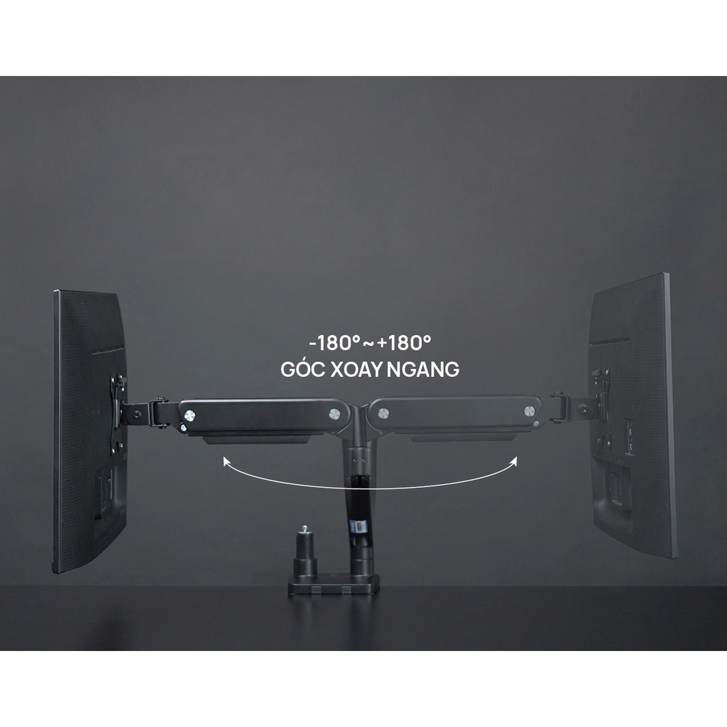 Giá Đỡ ARM 2 Màn Hình Human Motion M8  Màu Đen