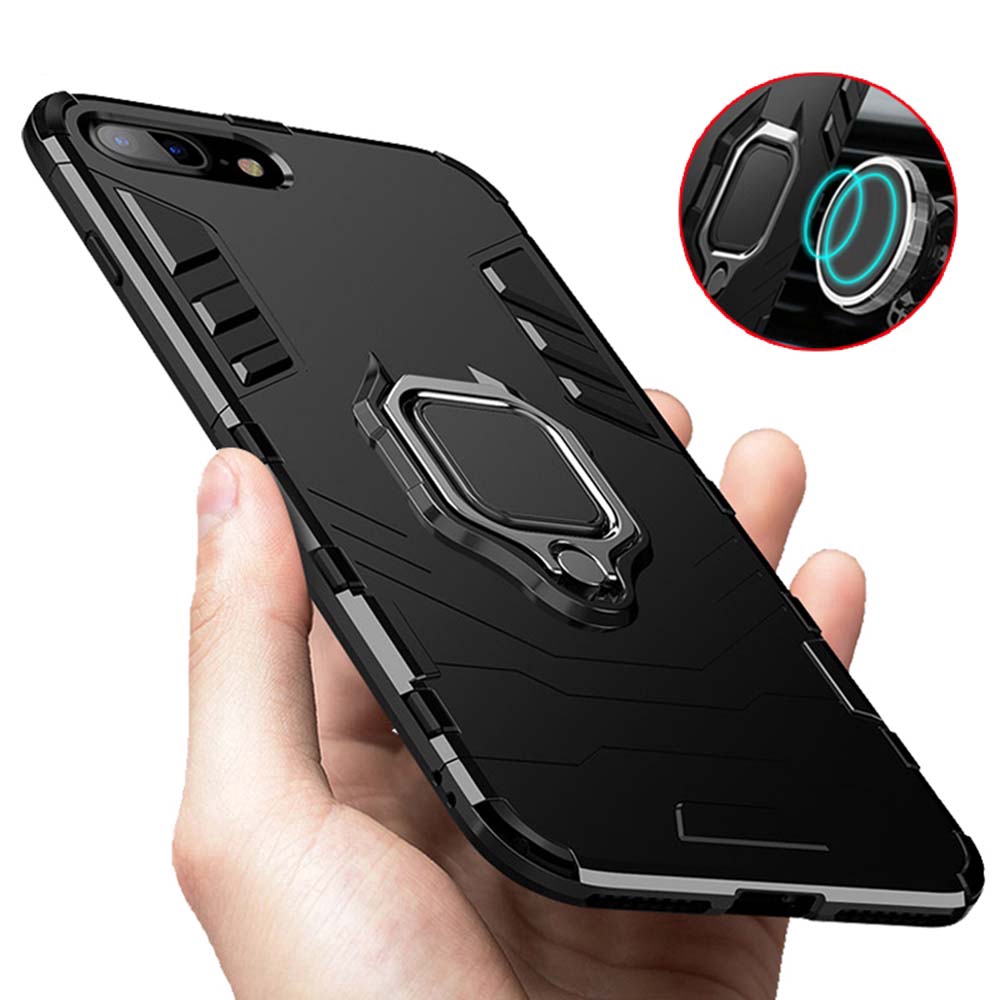 Ốp điện thoại Armor nhám chống sốc có giá đỡ dạng vòng tròn cho OPPO R15 R17 Pro R9s R11s R9 R11 Plus JRXDZ