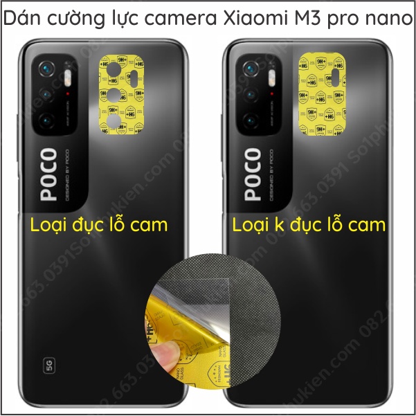 Dán cường lực camera Xiaomi Poco M3 pro bảo vệ cam