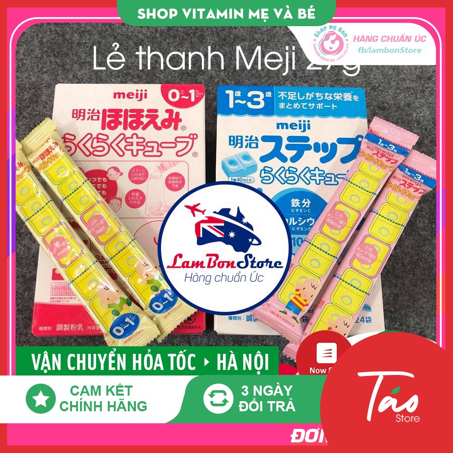 Tách lẻ sữa Meji, sữa Meiji thanh cho bé từ 0-1 tuổi, 1-3 tuổi - Nhật ÚC ÚC