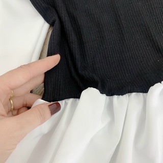 Áo Kiểu Nữ Sơ Mi Lụa Phối Len Ulzzang