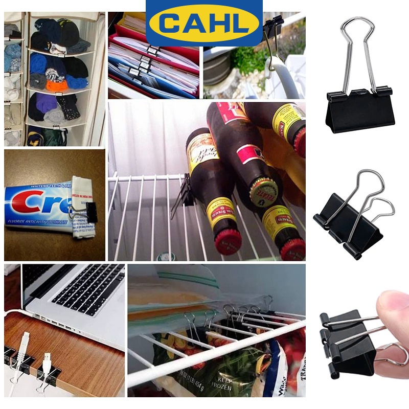 Kẹp Giấy/Kẹp Giấy Màu Đen Bằng Kim Loại Gấp Lại Được Kích Thước Vừa Dùng Cho Văn Phòng/Trường Học/Nhà Ở