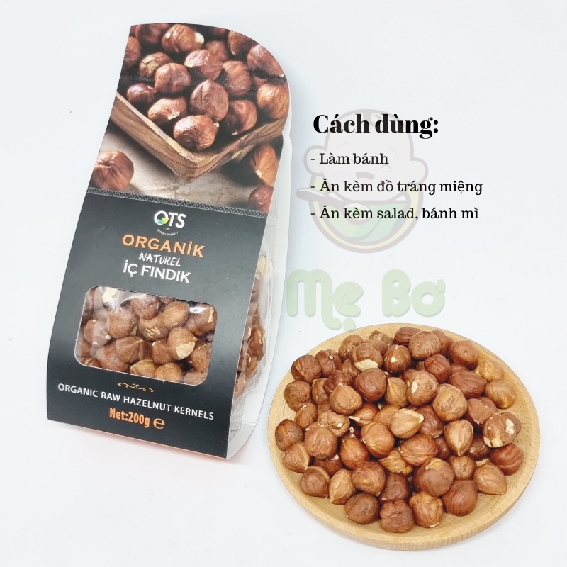 [OTS] Hạt phỉ thô Hazelnut hữu cơ gói 200g (có gói lẻ 100g)