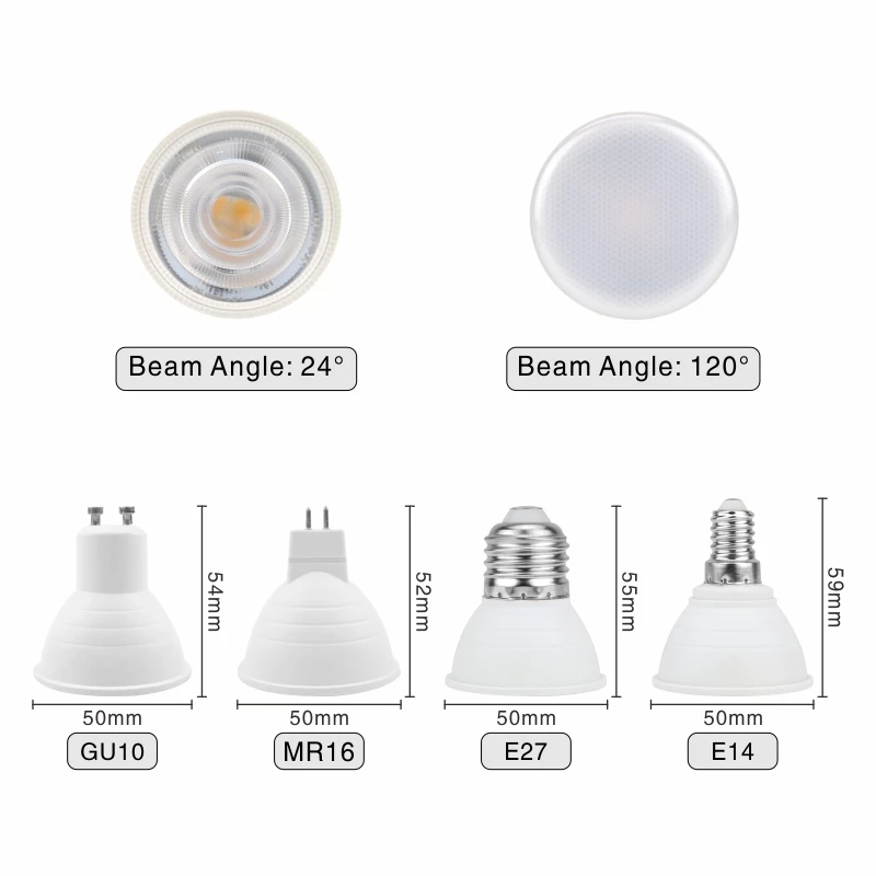 Chuôi bóng đèn LED E27 24/ 120 tia góc bằng nhựa nhôm giúp tiết kiệm năng lượng dùng trong nhà (trắng ấm trắng lạnh)