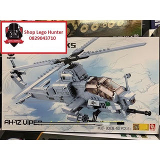 Xếp Hình Army Sluban M38 B 0838 mô hình lắp ráp Máy bay trực thăng AH - 1Z Viber
