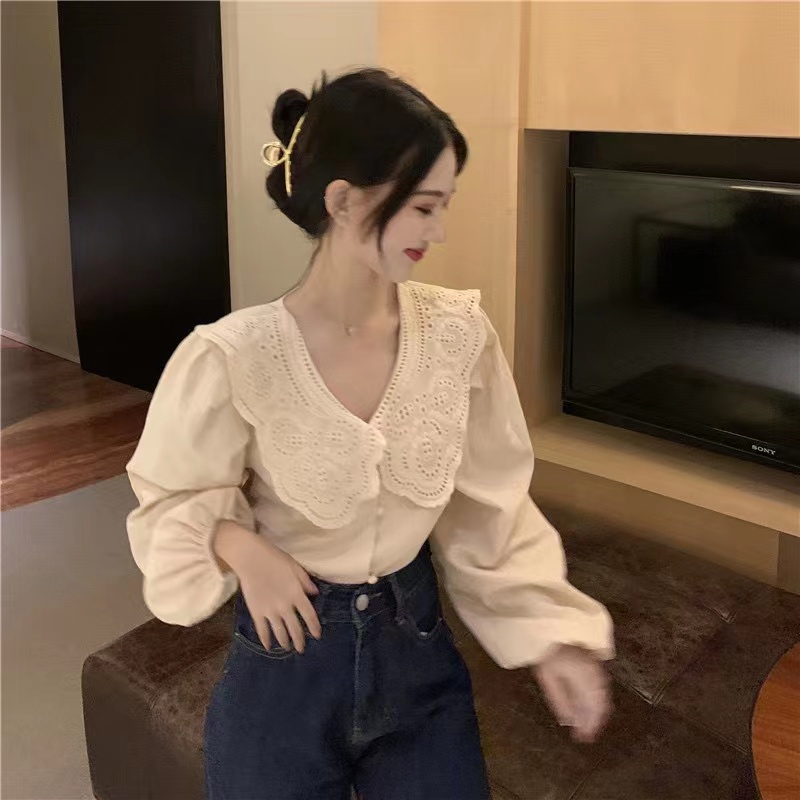 Áo Sơ Mi Dài Tay Cổ Búp Bê Thời Trang Mùa Thu Thanh Lịch