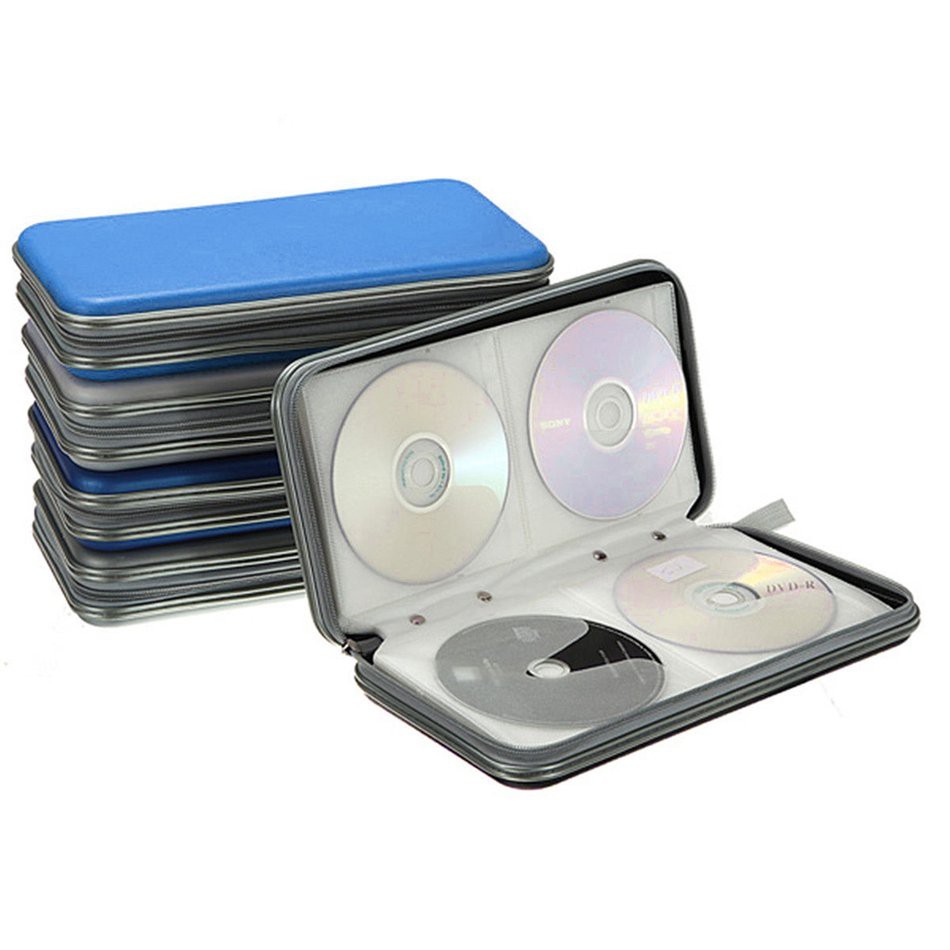 Zipper Closure Disc Storage Case 80 PCS CD VCD DVD Holder Portable Hard Box sunnyfun