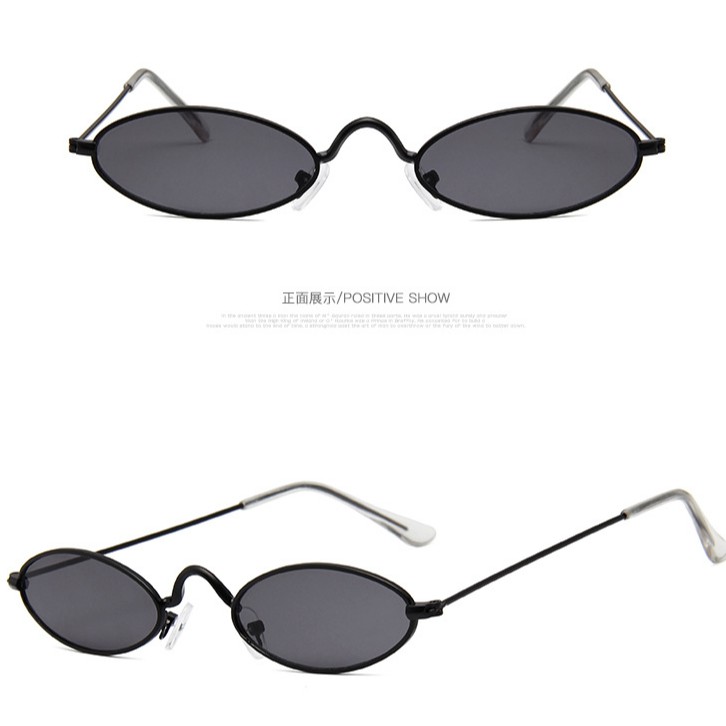 Kính mát nữ gọng kim loại hình oval nhiều màu chống tia UV