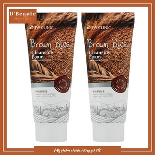 Combo 3W Clinic Brown Rice Foam Cleansing (100ml) + 3W Clinic Green Tea Foam Cleansing (100ml) - Hàn Quốc Chính Hãng