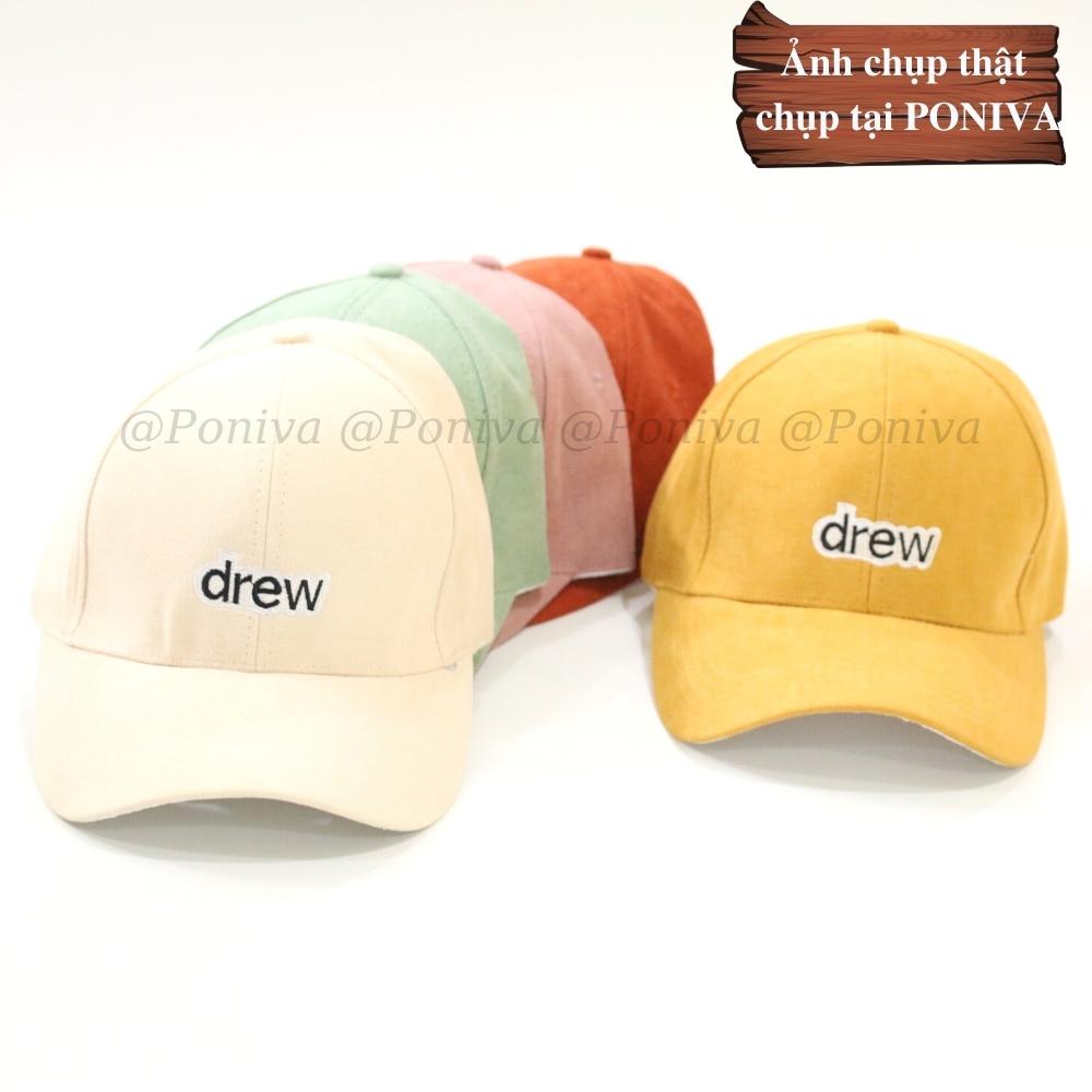 Mũ lưỡi trai ❤️ Nón kết thêu chữ DRE.W chất nhung mịn form unisex DR056 phong cách Ulzzang Thời trang PONIVA siêu hot
