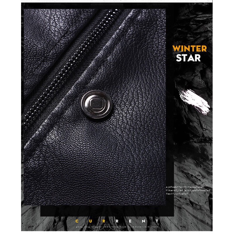 Áo Khoác Da Nam Lót Lông Thời Trang Thu Đổng Quảng Châu Phong Cách Hàn Quốc