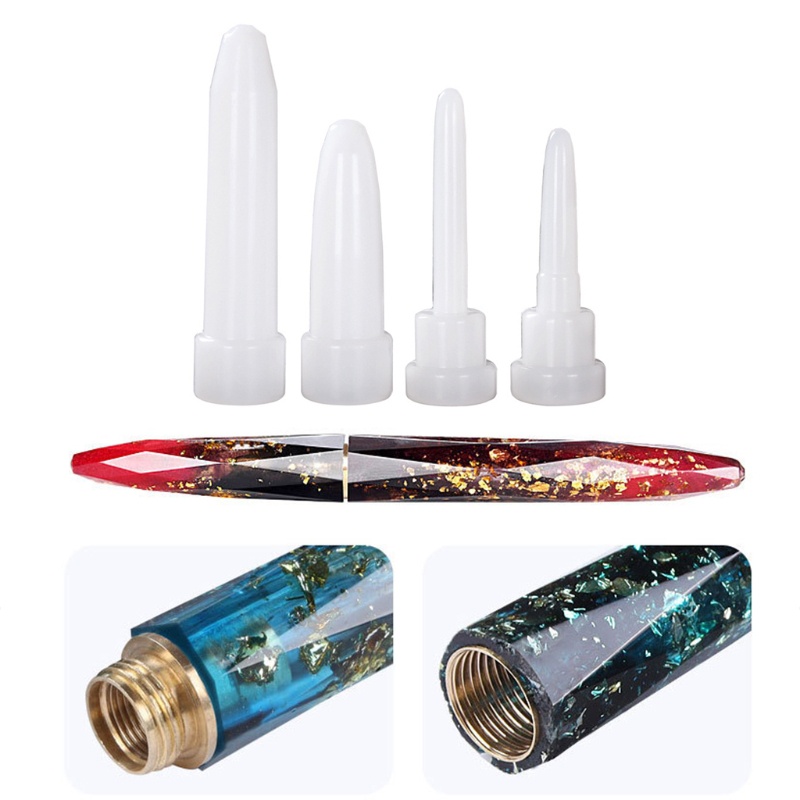 1 Bộ Khuôn Bằng Silicone Dùng Làm Bút Bi Epoxy Epoxy Tiện Dụng