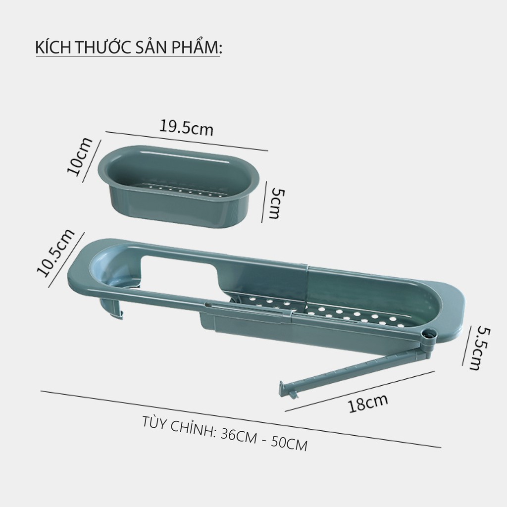 [Mẫu Mới - Có Khay Lọc Rác] Kệ Gắn Bồn Rửa Chén Thông Minh, Cho Nhà Bếp Sạch Sẽ