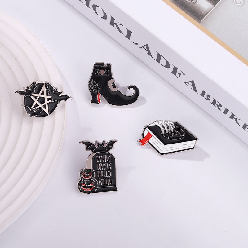 Ghim Cài Áo Hình Dơi Bí Ngô Hoạt Hình Tráng Men 5 Kiểu Dáng Tùy Chọn Làm Quà Tặng Cho Bạn Bè