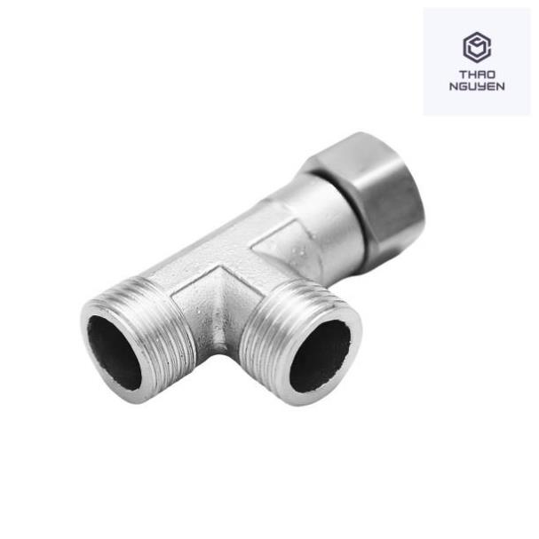 T cầu inox chia nước , Nối 2 Đầu Ren Ngoài Phi 21 ,T cầu ốc 2 ngã chia bàn cầu và vòi xịt vệ sinh, lựa chọn