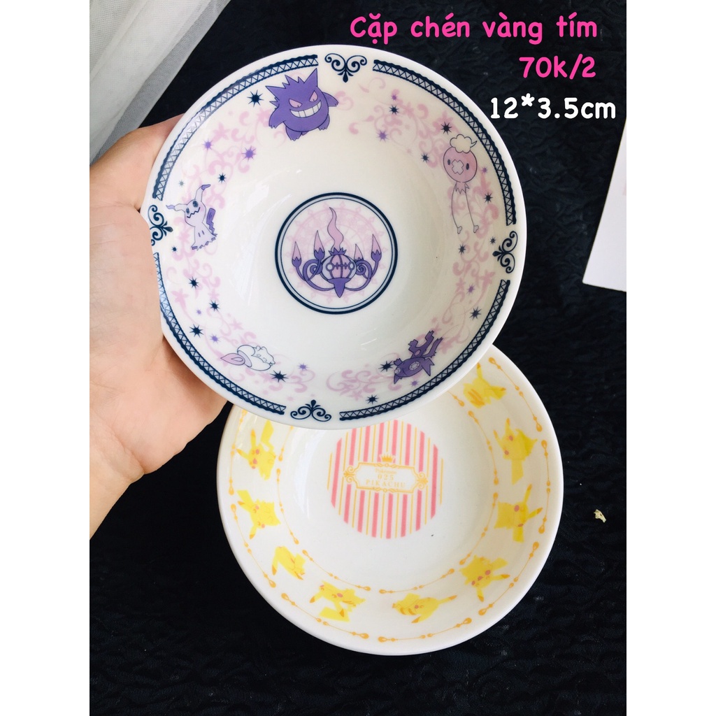 GỐM NHẬT - CHÉN ĂN DẶM CHO BÉ DỄ THƯƠNG HÌNH PIKACHU