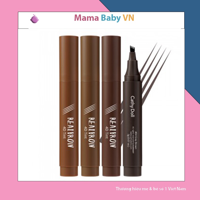 Bút vẽ chân mày Cathy Doll Real Brow 4D Tint 2G Mama Baby VN