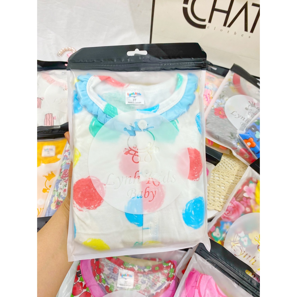 {9-20kg) Bộ pizama thun cotton bé gái