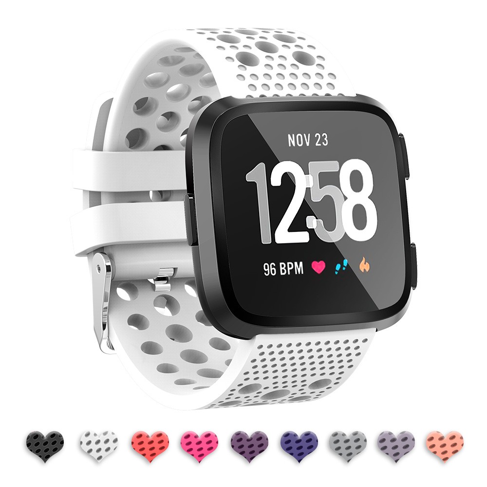 Dây đeo đồng hồ thay thế bằng silicon thiết kế nhiều lỗ thời trang cho Fitbit Versa/ Versa 2/ Versa Lite