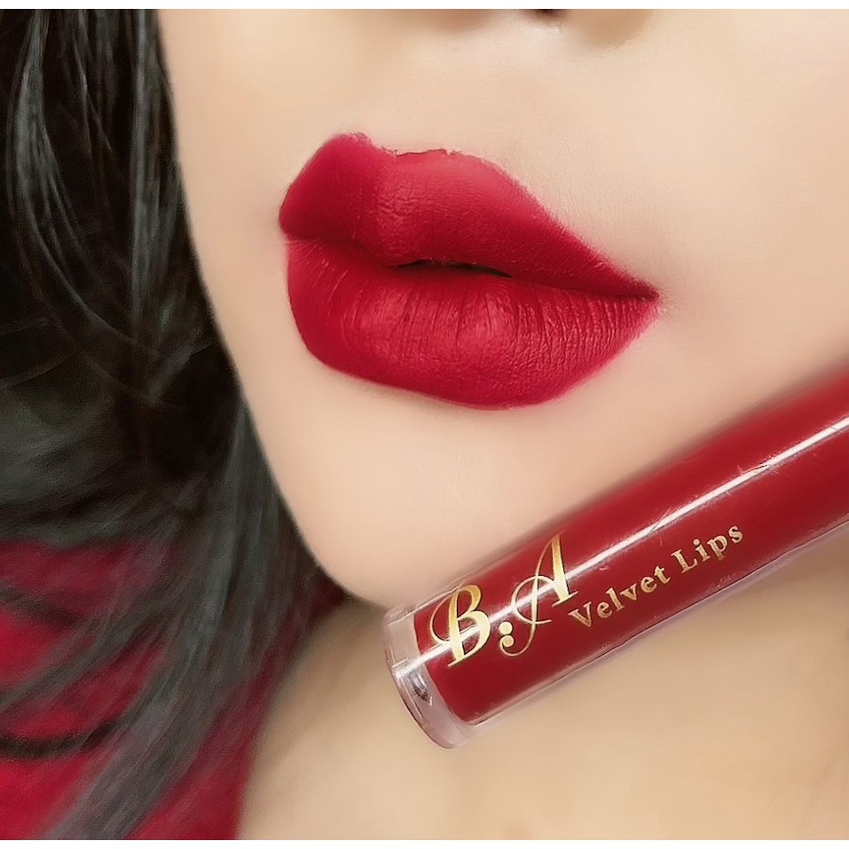 [12 Đỏ R.ư.ợ.u] Son Kem Lì Nắp Vàng Cao Cấp B.A Màu Đỏ R.ư.ợ.u | BigBuy360 - bigbuy360.vn