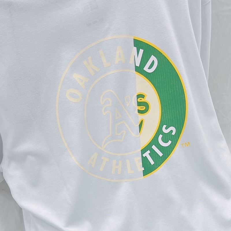 [CHÍNH HÃNG] ÁO THUN CỔ TRÒN NEW ERA BIG CIRCLE OAKLAND ATHETICS TRẮNG XANH LÁ - TEE FULL TEM TAG / 12354539 - 13086579