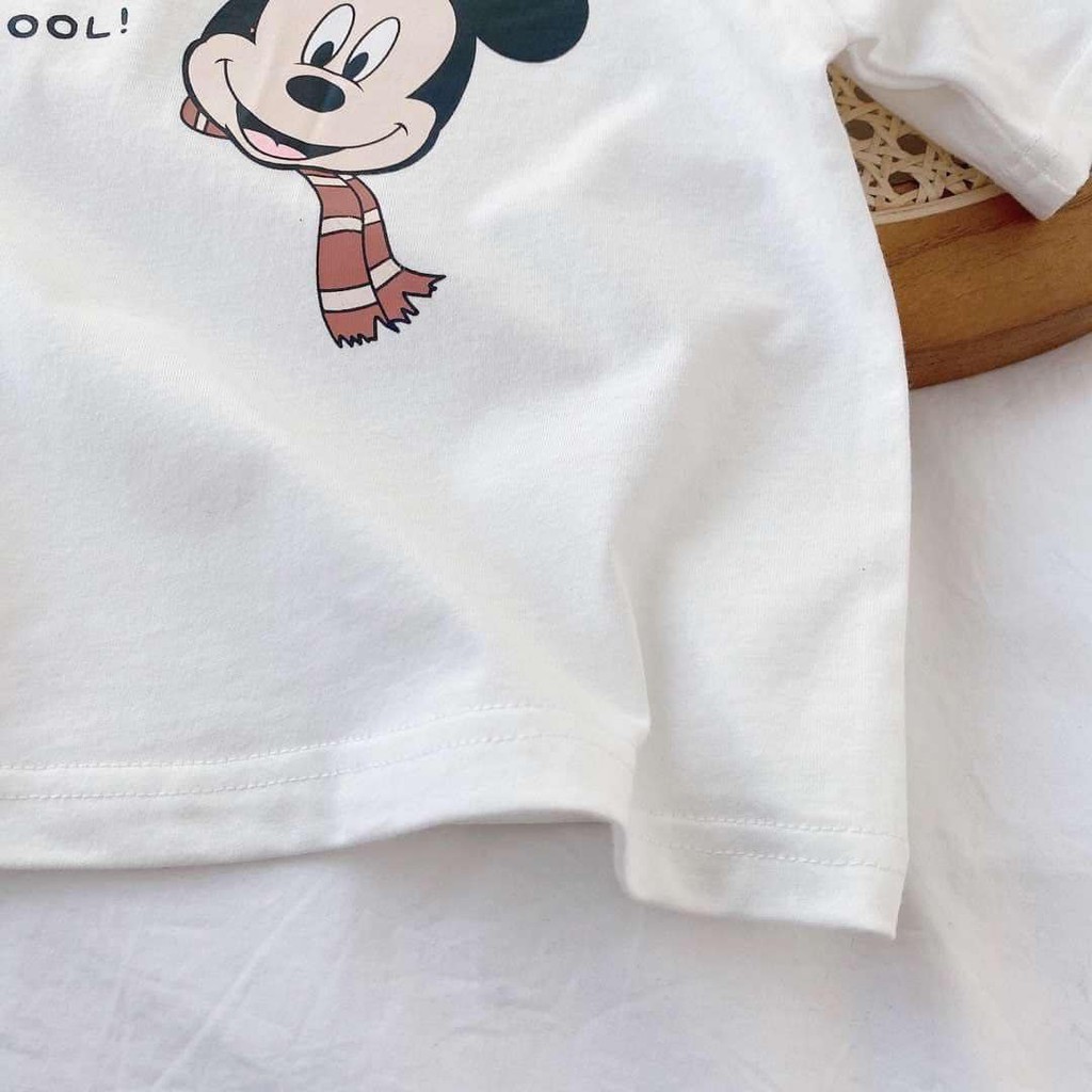 Áo thun trắng Mickey cho bé trai bé gái