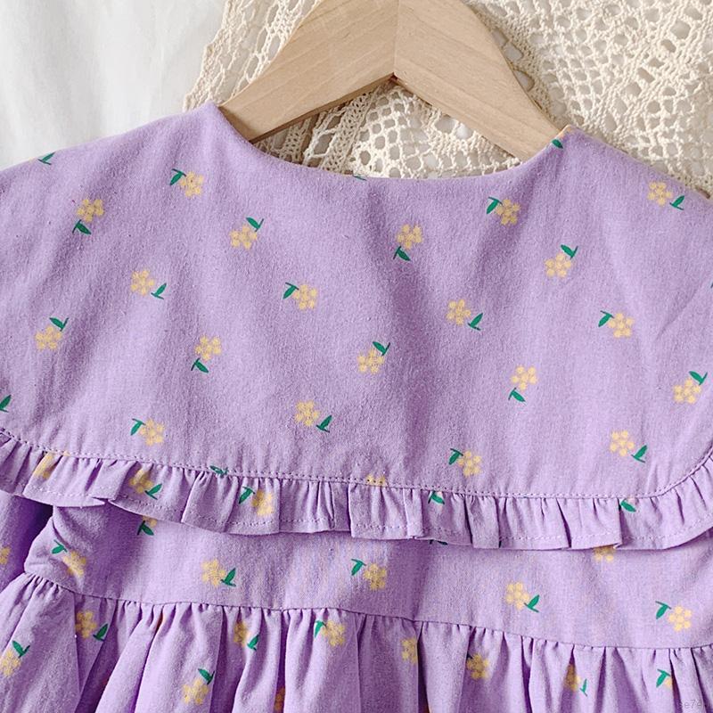 Đầm In Hoa Cổ Búp Bê Xinh Xắn Dành Cho Bé Gái 2-11 Tuổi