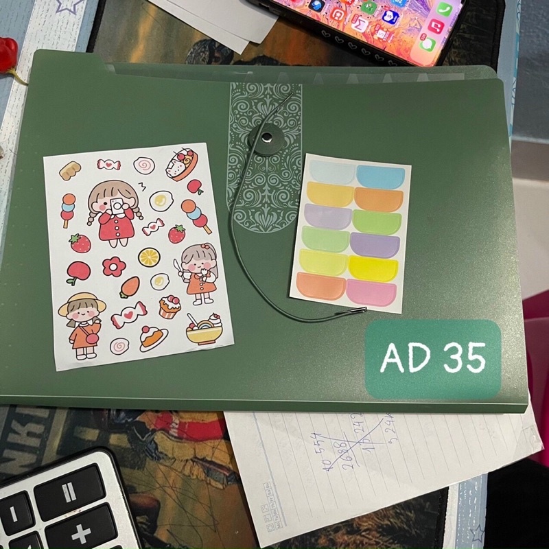 TÚI ĐỰNG TÀI LIỆU , HỒ SƠ, FILE LƯU TRỮ 12 NGĂN SIÊU TIỆN DỤNG TẶNG KÈM STICKER SIÊU CUTE.aduong