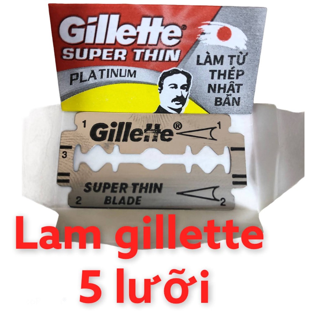 Lưỡi lam Gillette Superthin ông già lưỡi lam mới siêu bén ( 1 hộp nhỏ 5 lưỡi )