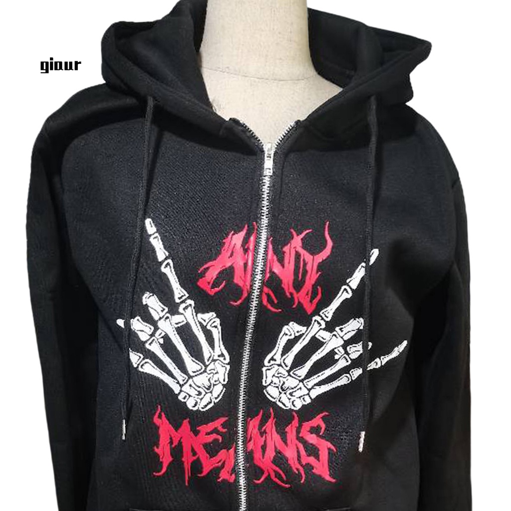 Áo Khoác Hoodie Phối Màu Tương Phản Kiểu Halloween Cá Tính