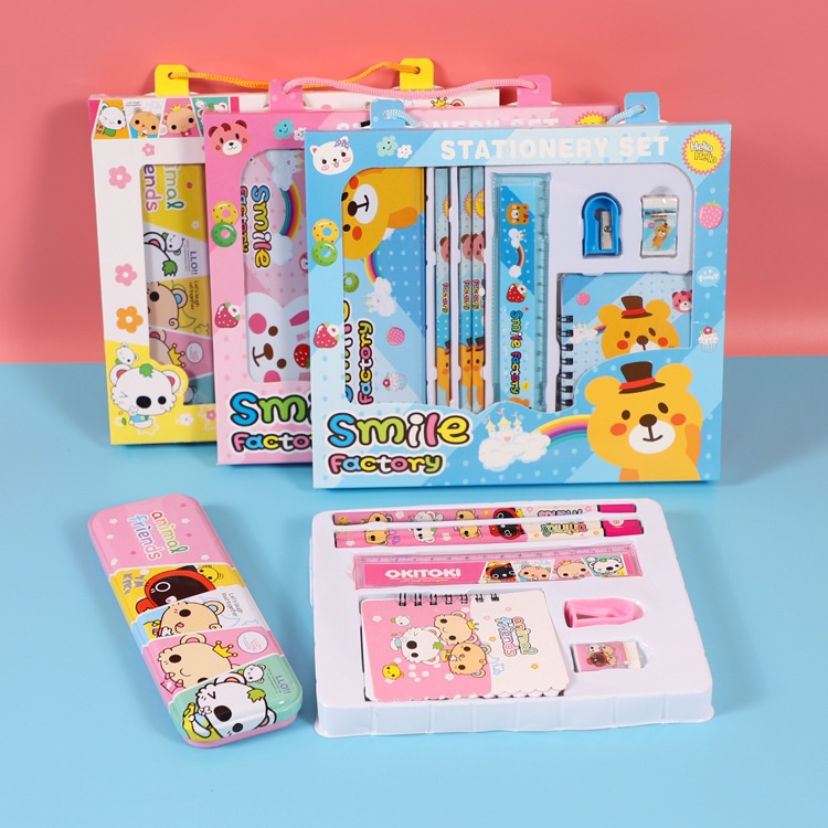 Set 8 món dụng cụ học tập dành cho bé vào lớp 1 làm quà tặng