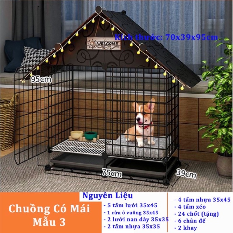 TẶNG CHỐT. Tấm ghép Chuồng quây chó mèo, lồng mèo thú cưng, chuồng pet, thỏ, hamster