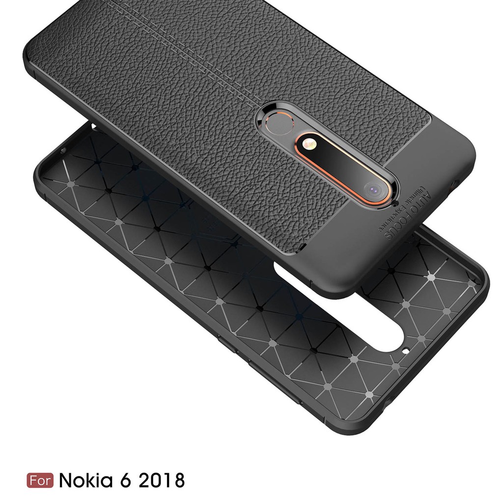 Ốp Lưng Da Tpu Mềm Chống Sốc Cho Nokia 6 2018 / 7 Plus