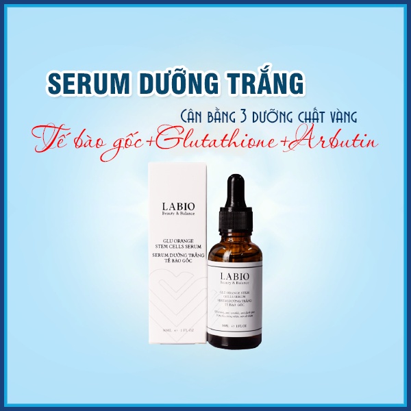 Serum tế bào gốc LABIO - Glu Orange Stem Cells Serum 30ml - dưỡng trắng, mờ thâm, nám