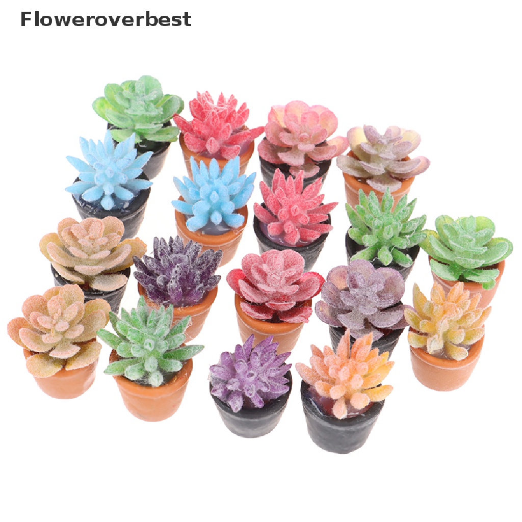 Set 5 mô hình chậu cây mini tỉ lệ 1:12 trang trí nhà búp bê xinh xắn