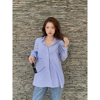 TheBlueTshirt - Áo Sơ Mi Phom Rộng Nữ - Oversized Patch Shirt