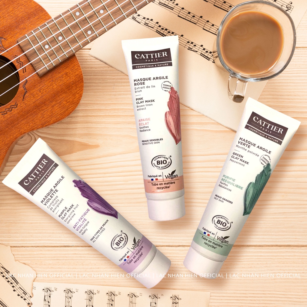 MẶT NẠ ĐẤT SÉT HỮU CƠ CATTIER CLAY MASK ĐỦ DÒNG