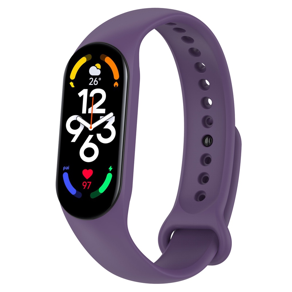 Dây Đeo Thay Thế Chất Liệu Silicon Màu Trơn Cho Xiaomi Mi Band 7 7 NFC Smart Band Miband 7