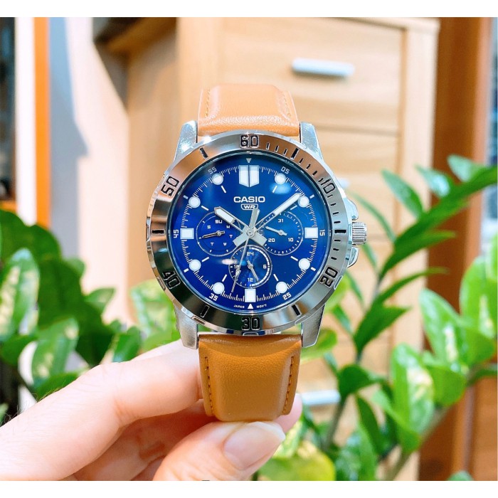 Đồng hồ nam dây da Casio Anh Khuê MTP-VD300L-2EUDF