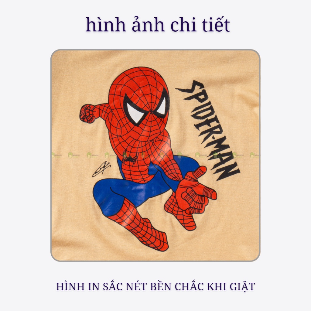Bộ Cộc Tay Cho Bé Trai, Bé Gái MinkyMom Vải Thun Lạnh Hoạ Tiết Mavel Viền Cổ, Bộ Quần Áo Trẻ Em Mặc Nhà MKM2237