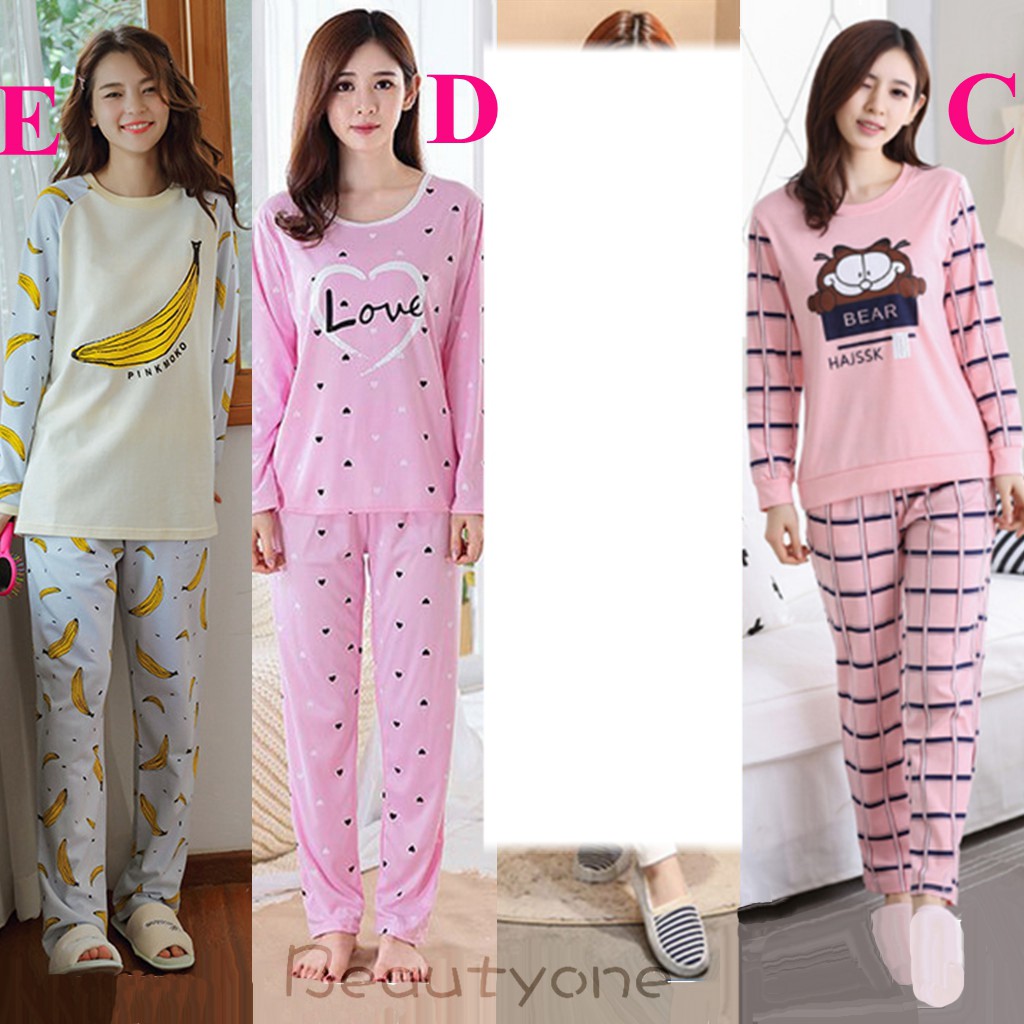 Set Đồ Ngủ Dài In Họa Tiết Dễ Thương Cho Nữ | BigBuy360 - bigbuy360.vn