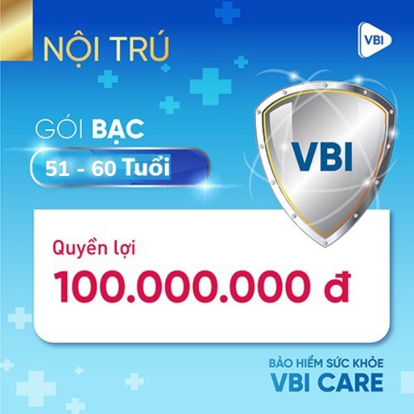 Bảo hiểm sức khỏe - Gói BẠC (51-60 tuổi) VBI - VIETINBANK