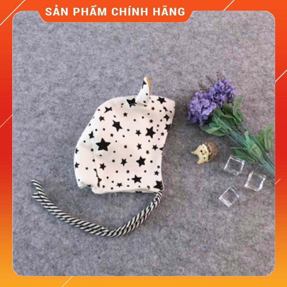 Mũ mino hoạ tiết ngôi sao màu trắng mnt002